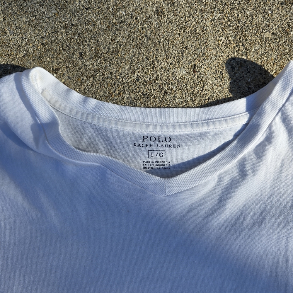 Polo Ralph Lauren White V-Neck Tee - Picture 2 of 3